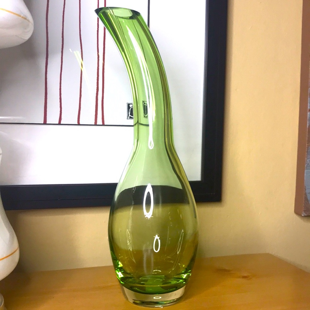 VTG Mikasa  Retro Lime Gooseneck Vase